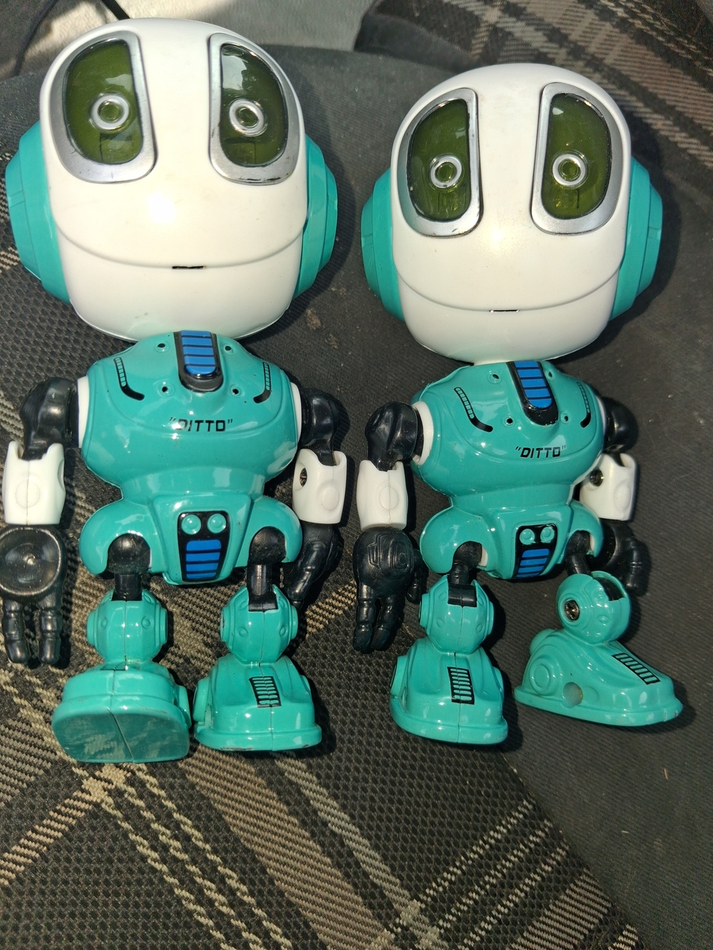 2 Force1 Ditto Mini Talking Robot featuring a turquoise die-cast metal body